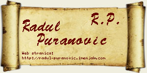 Radul Puranović vizit kartica